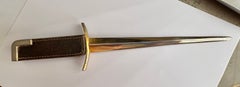 Gucci dark leather and gild letter opener for desk / table .