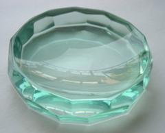 Erwin Walter Burger Faceted Small Glass Bowl, Fontana Arte, Signed, Kunstglas