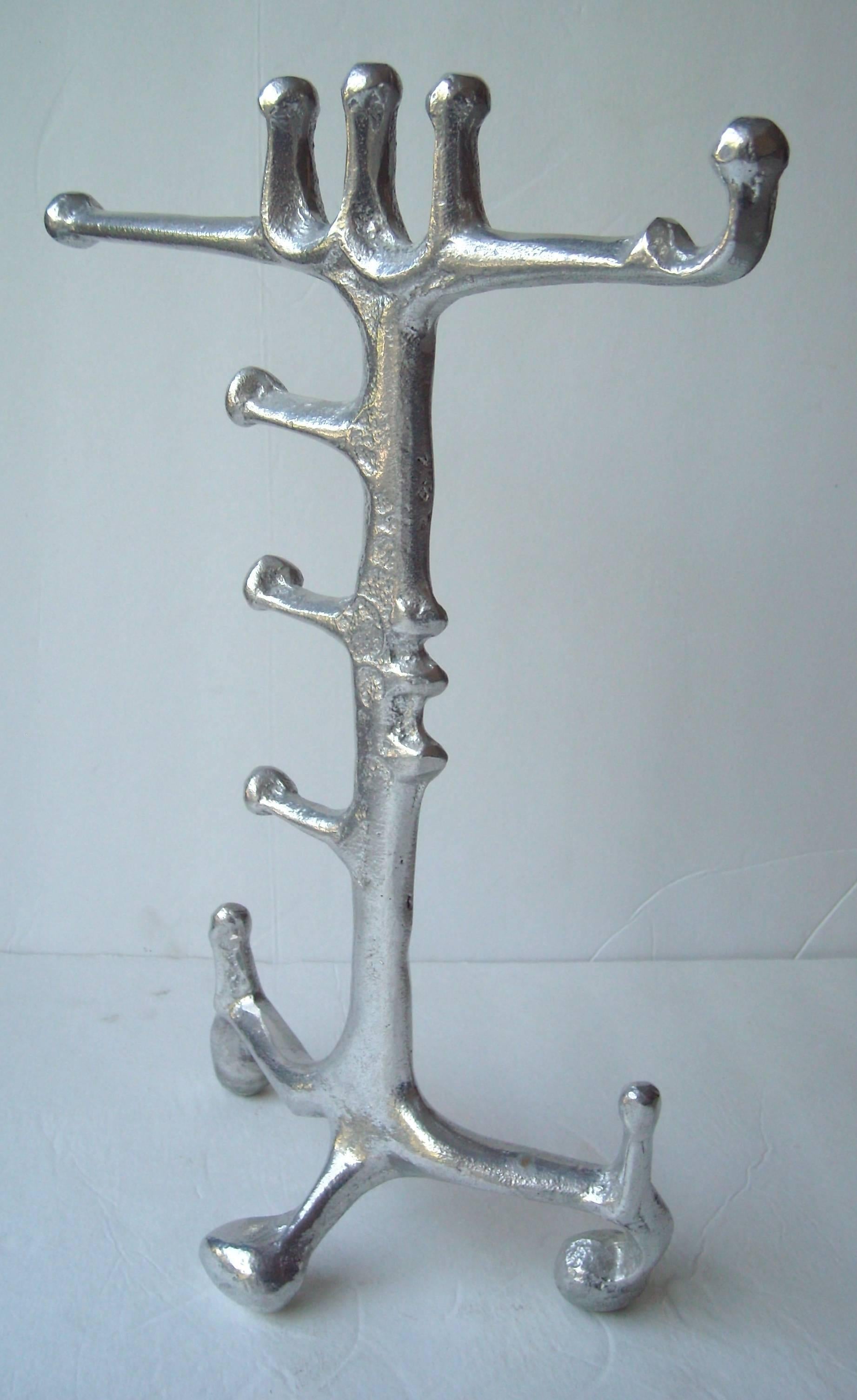 American Donald Drumm Aluminum Sculpture, Jewelry Stand, Signed