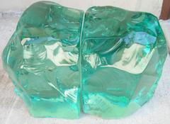 Max Ingrand Glass Bookends for Fontana Arte, Signed