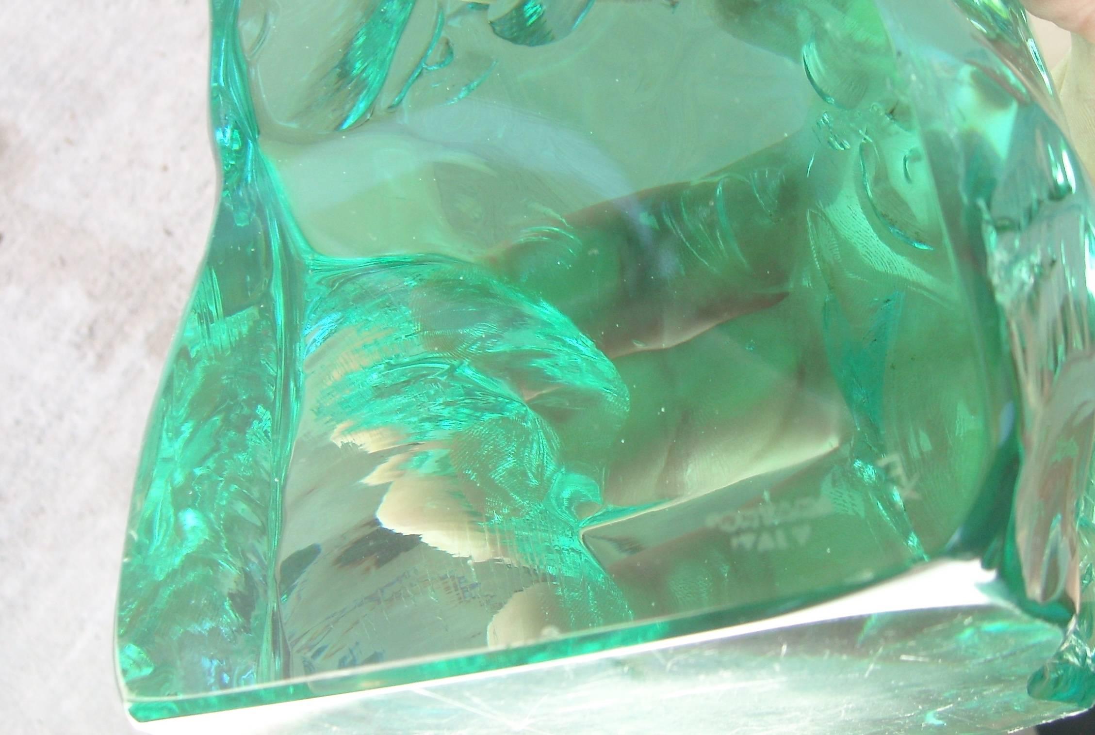 Modern Max Ingrand Glass Bookends for Fontana Arte, Signed