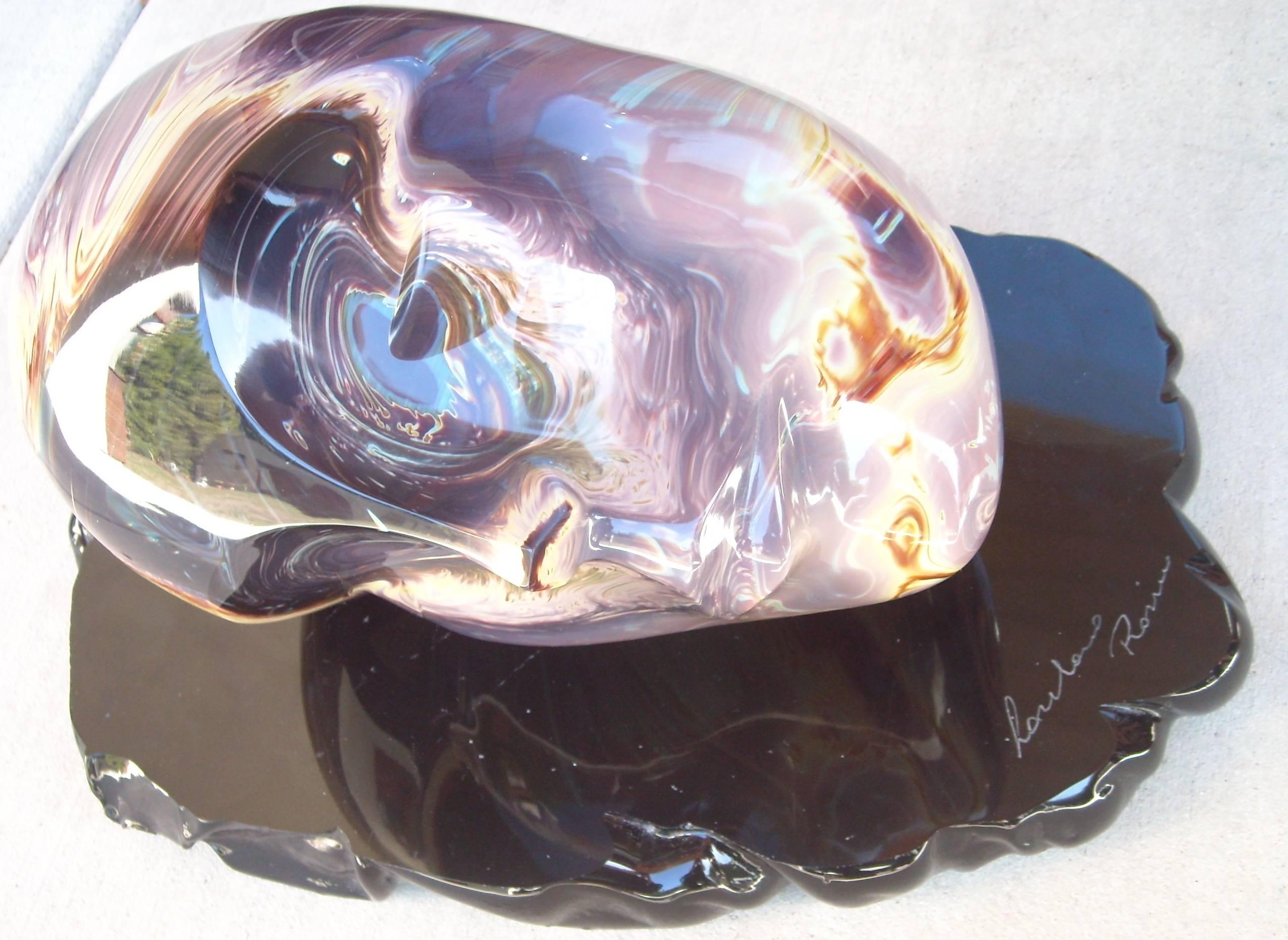 Nice Murano glass work in this master glass artist. Signed in the glass base.
