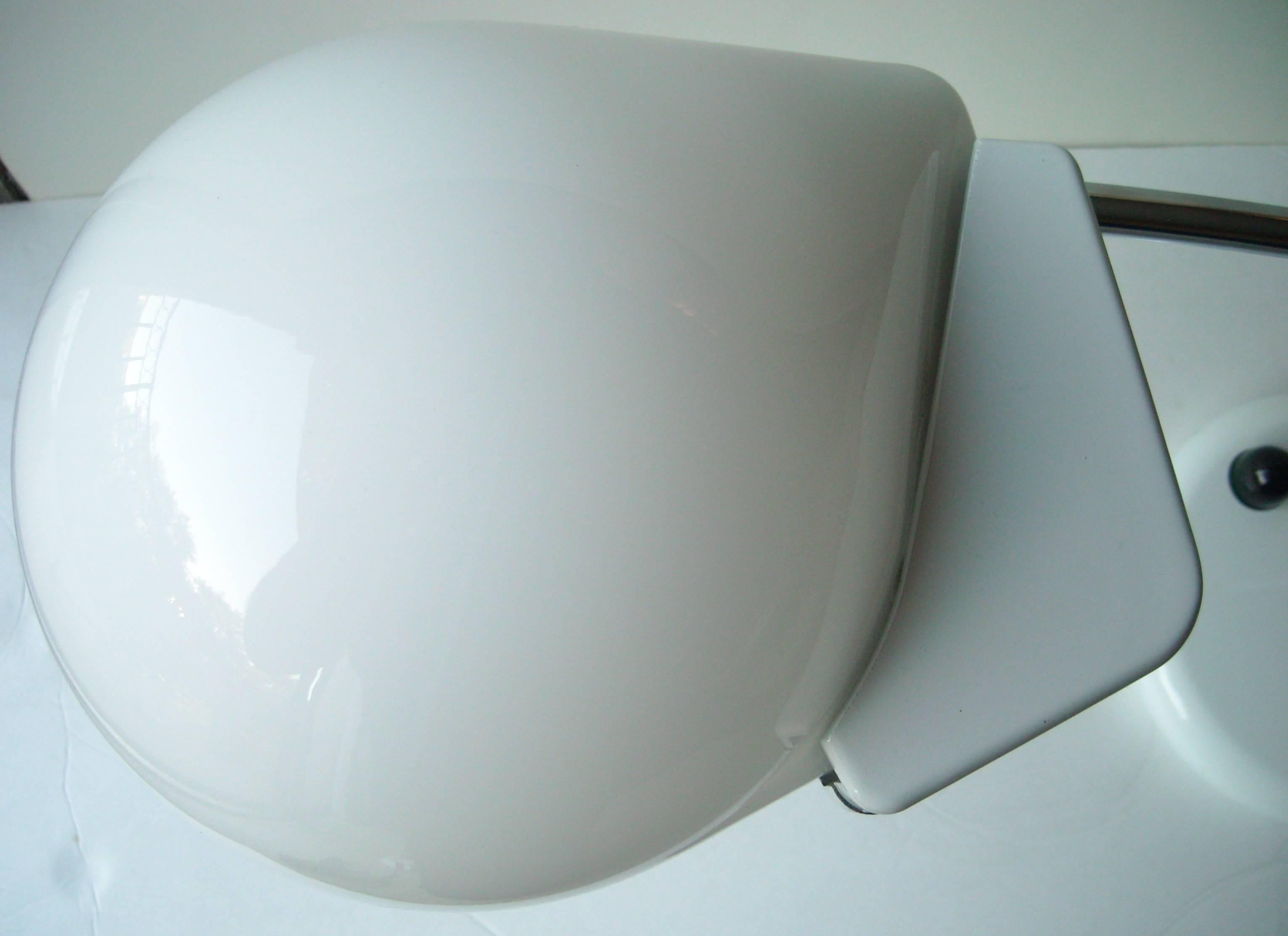 Nice white glass enamel white base, table lamp and halogen light table or desk lamp, ONE ONLY LEFT