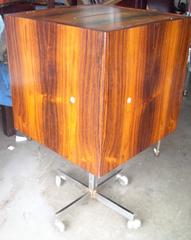 Rosewood and Chrome Cube Dry Bar, Cart, Trolley by Georg Petersens