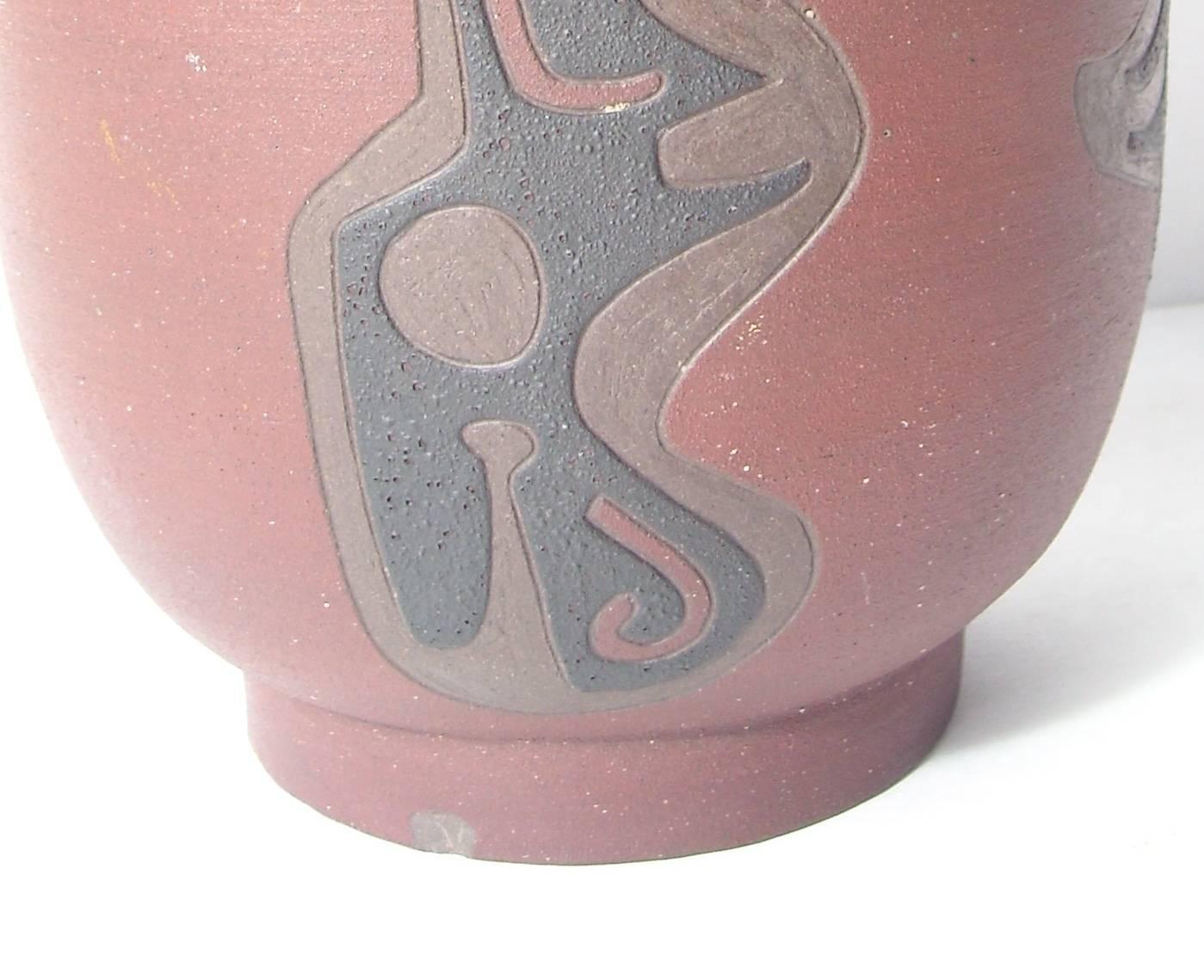 American Leonard Waegell Edmondson, Ceramic Vase, Dated, Signed, 1953 For Sale