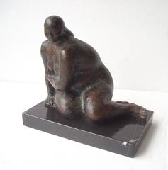 Sculpture en bronze de Felipe Castaneda sur socle en marbre, signée, datée