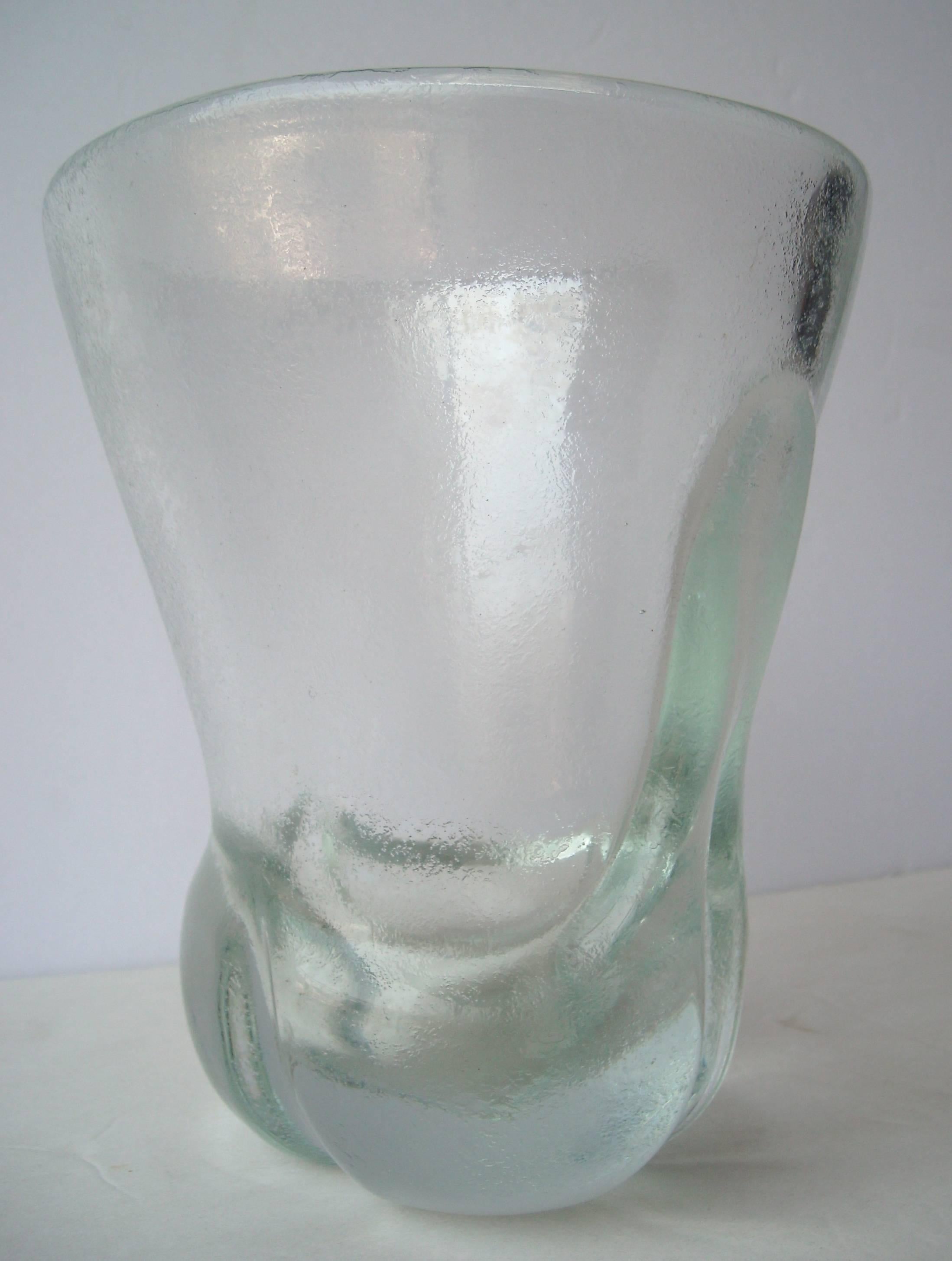 Calo Scarpa „Corroso-Vase“ von Venini Muranoglas, signiert (Handgefertigt) im Angebot