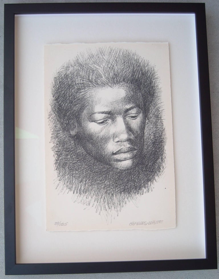 Charles White Lithograph "Head", signed and numbered at 1stDibs