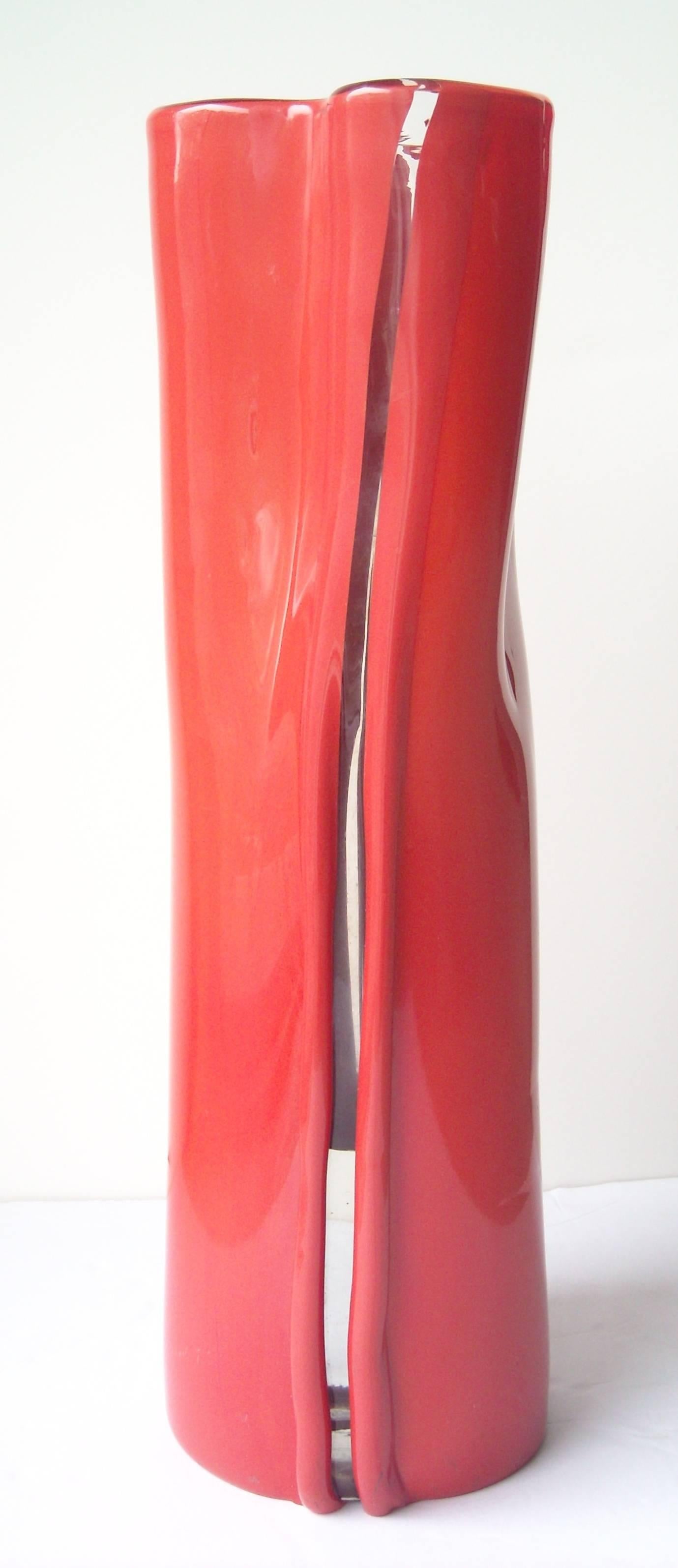 Toni Zuccheri Murano Glass Vase for Venini, 
