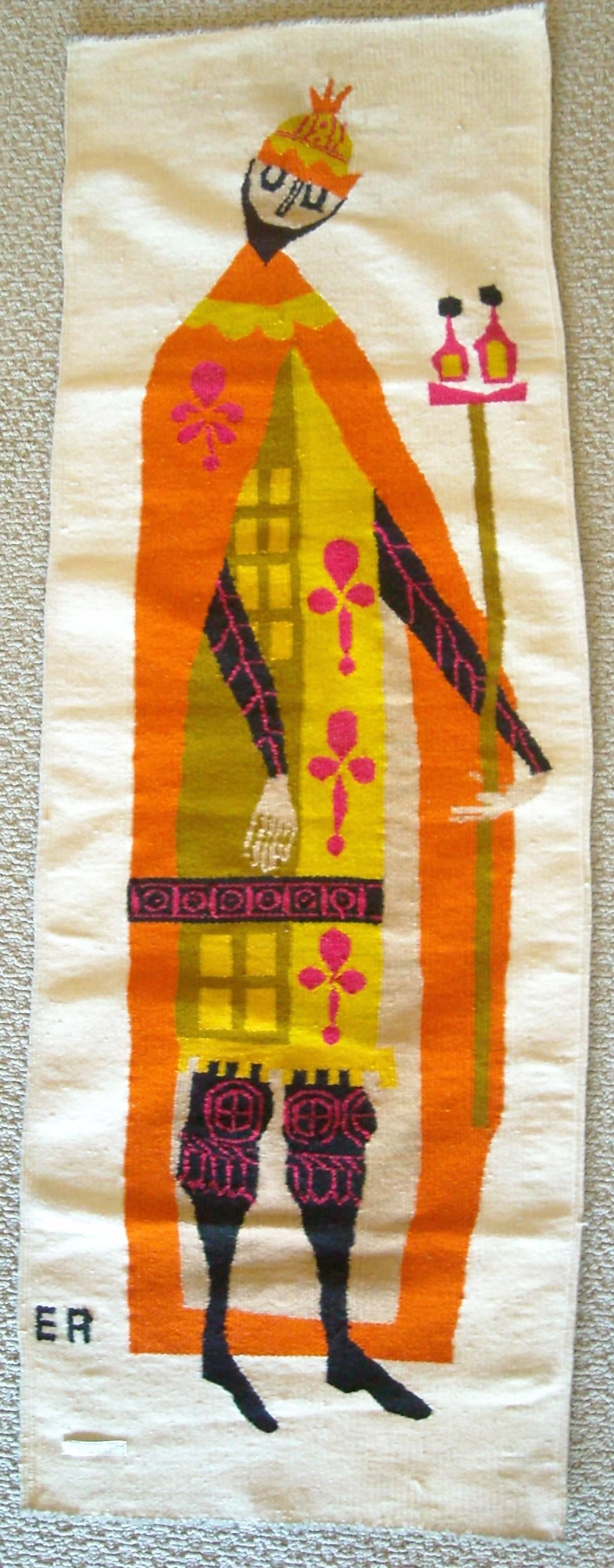 Woven Evelyn Ackerman Wall Tapestry, Wool, Label, Signed