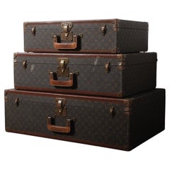 Juego de 3 Estuches Alzer con Asa Cuadrada Monograma Macassar Louis Vuitton