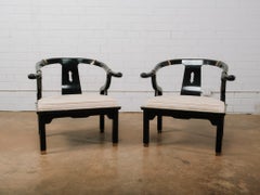 Par de sillones de estilo Ming con respaldo en forma de herradura