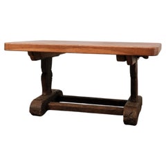 Antique Spanish Colonial Trestle Coffee Table Original Patina