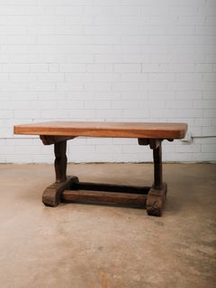 Antique Spanish Colonial Trestle Coffee Table Original Patina