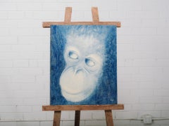 Contemporary Expressionist Portraiture Monochromatic Original Artwork