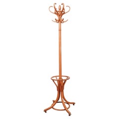 Antique French Bentwood Hall Tree Coat Rack Umbrella Stand Thonet-Style