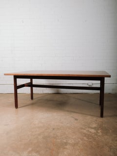 Antique Wood Walnut Utilitarian Drafting Farm House Dining Table Mid 20th Cent