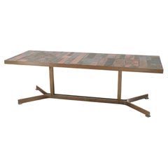 Vintage 1970s Scandinavian Mid Century Modern Mosaic-Tile Cocktail Coffee Table