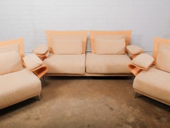Vintage Postmodern Bentwood Sofa & Pair of Lounge Chairs, 3-Piece Suite