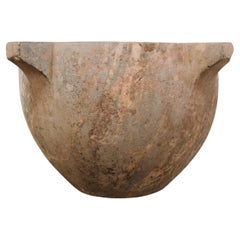 Antique French Weathered Cast Stone Garden Urn Planter, Classical Campana Form