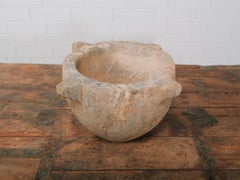 Antique French Weathered Cast Stone Garden Urn Planter, Classical Campana Form