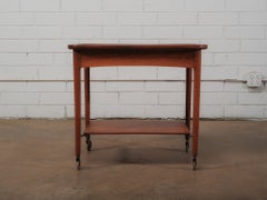 Mid Century Modern Scandinavian Teak Bar Cart Trolley on Casters