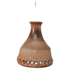 Mid Century Modern Scandinavian Brutalist Ceramic Pottery Pendant Light