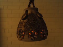 Mid Century Modern Scandinavian Ceramic Pottery Pendant Light