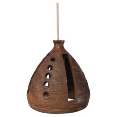 Mid Century Modern Scandinavian Ceramic Studio Pottery Pendant Light