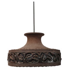 Mid Century Modern Scandinavian Demstrup Ceramic Pottery Pendant Light