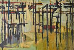 "Ocean Pier" 1961 Oil Painting by Charles Griffin Farr