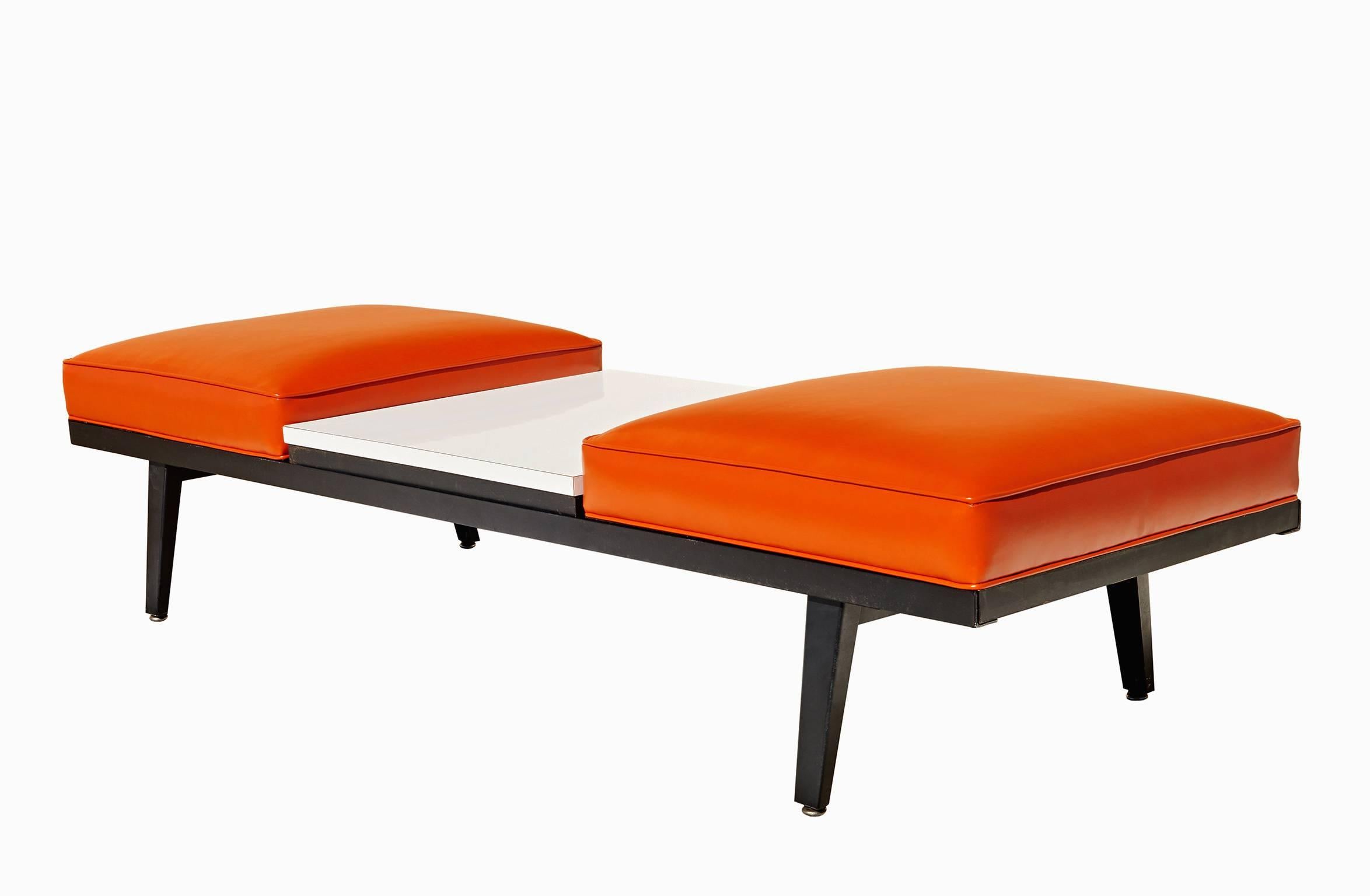 A modular two-place bench, with an integrated coffee table, from George Nelson's 