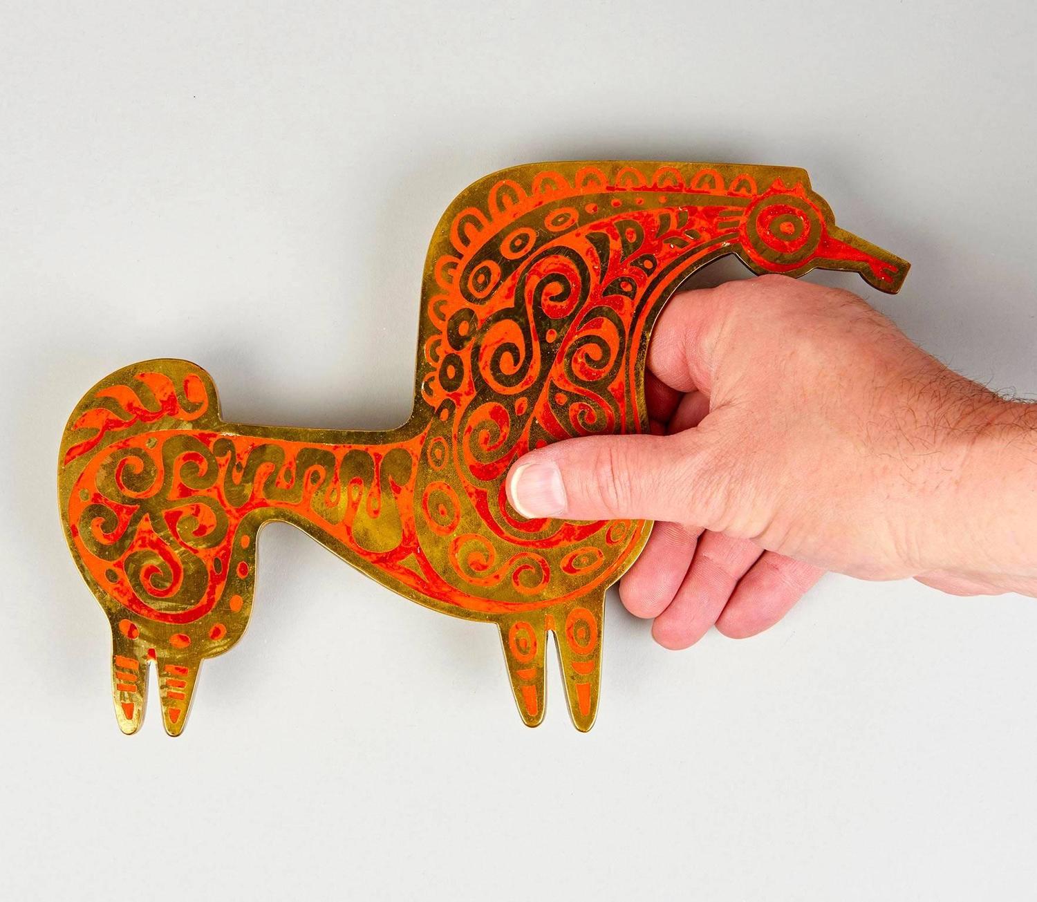 Pair Of Inlaid Br Horse Door Pulls By Evelyn Ackerman At 1stdibs