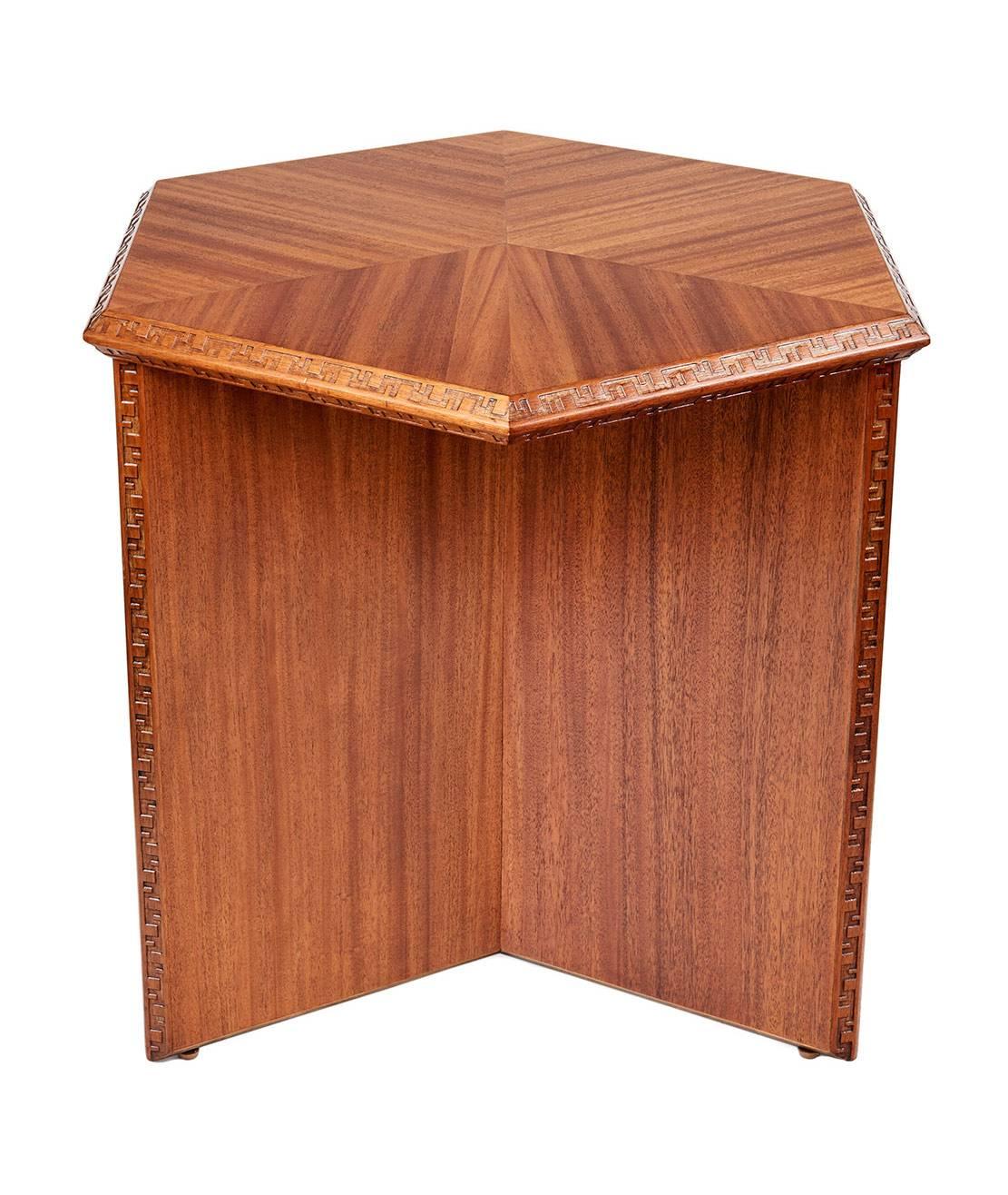 Modern Mahogany Side Table by Frank Lloyd Wright