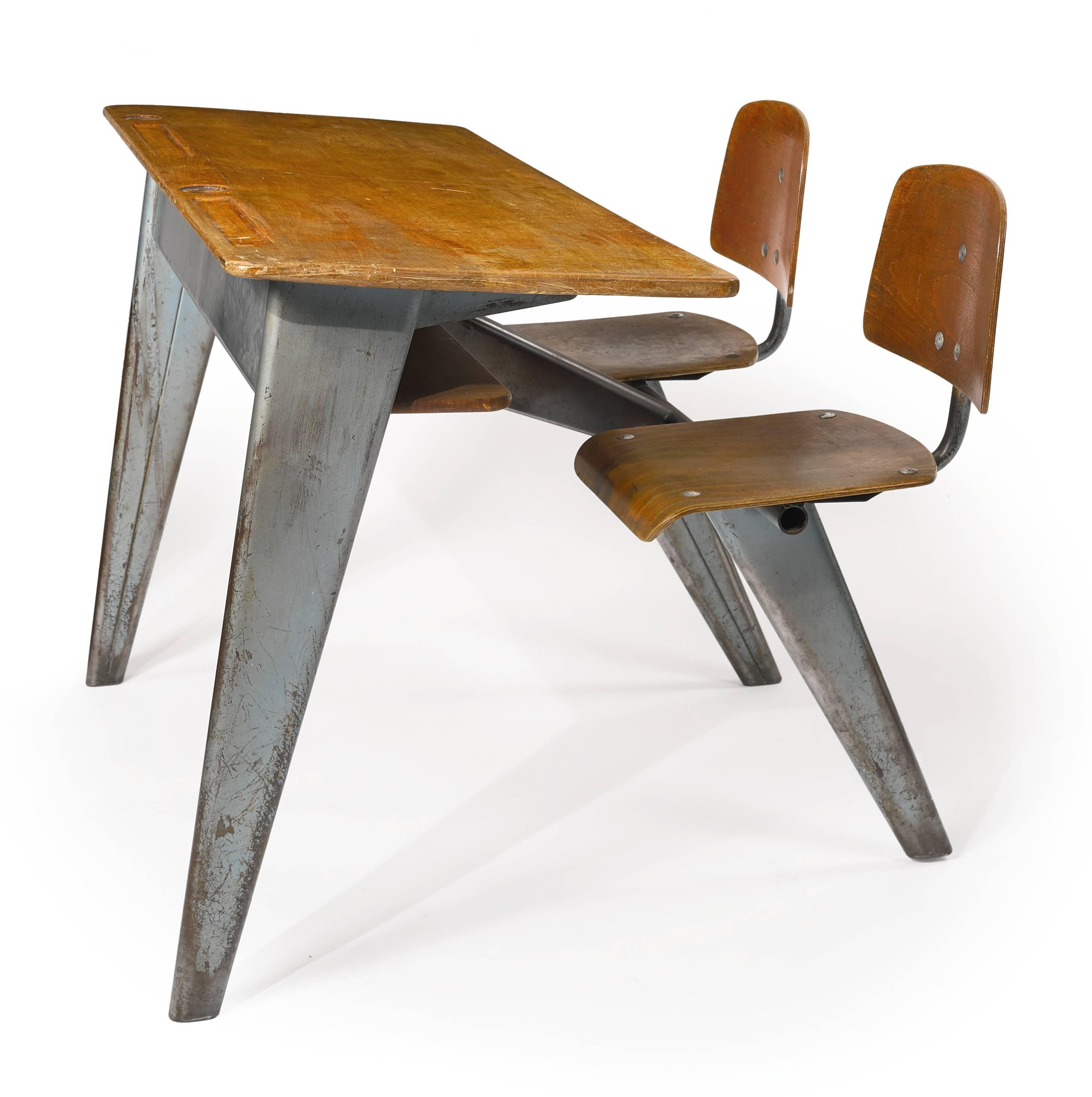 1946 Students' Desk by Jean Prouvé In Good Condition In Los Angeles, CA