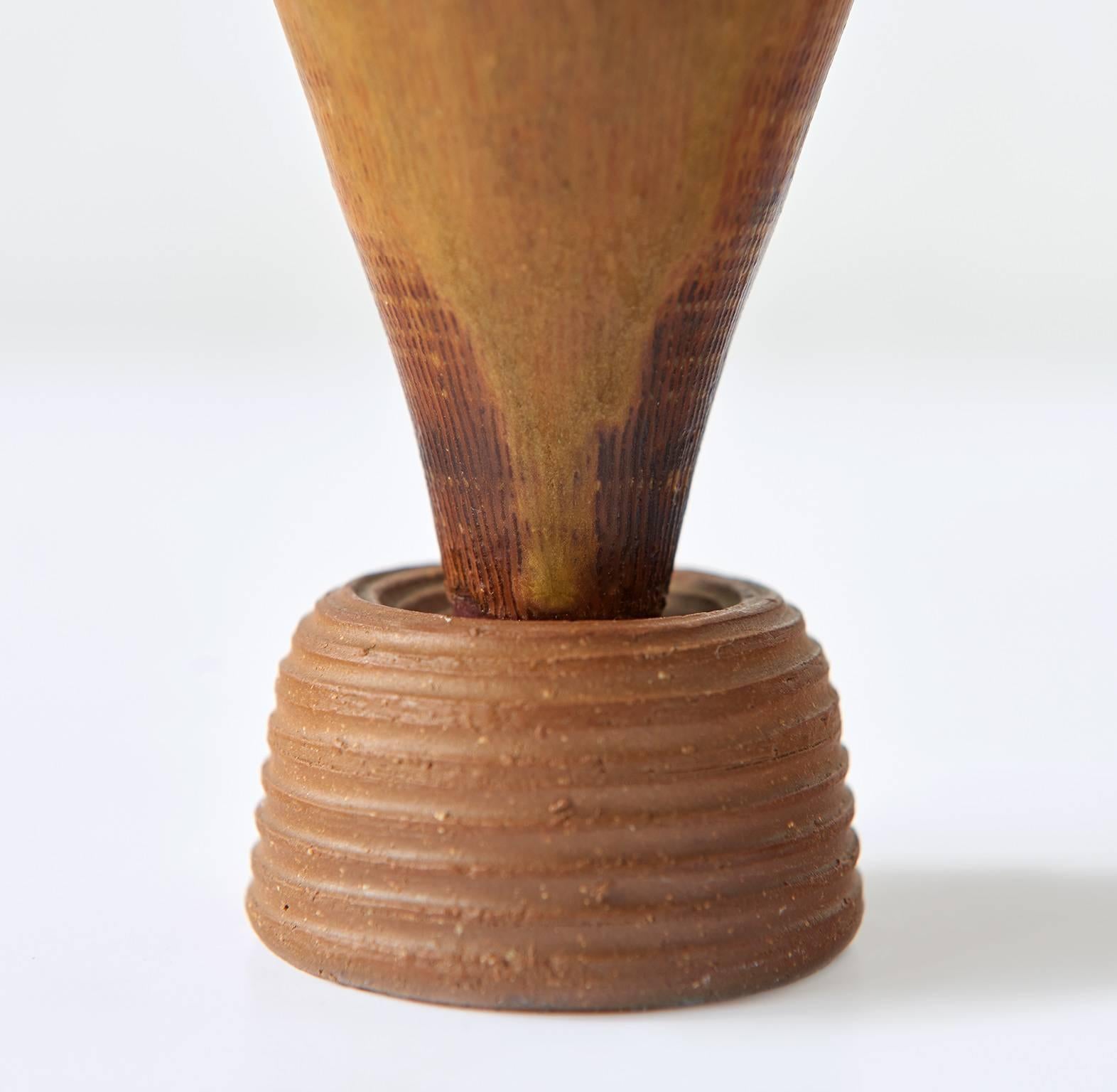 Mid-20th Century Pair of Farsta Vases by Wilhelm Kåge