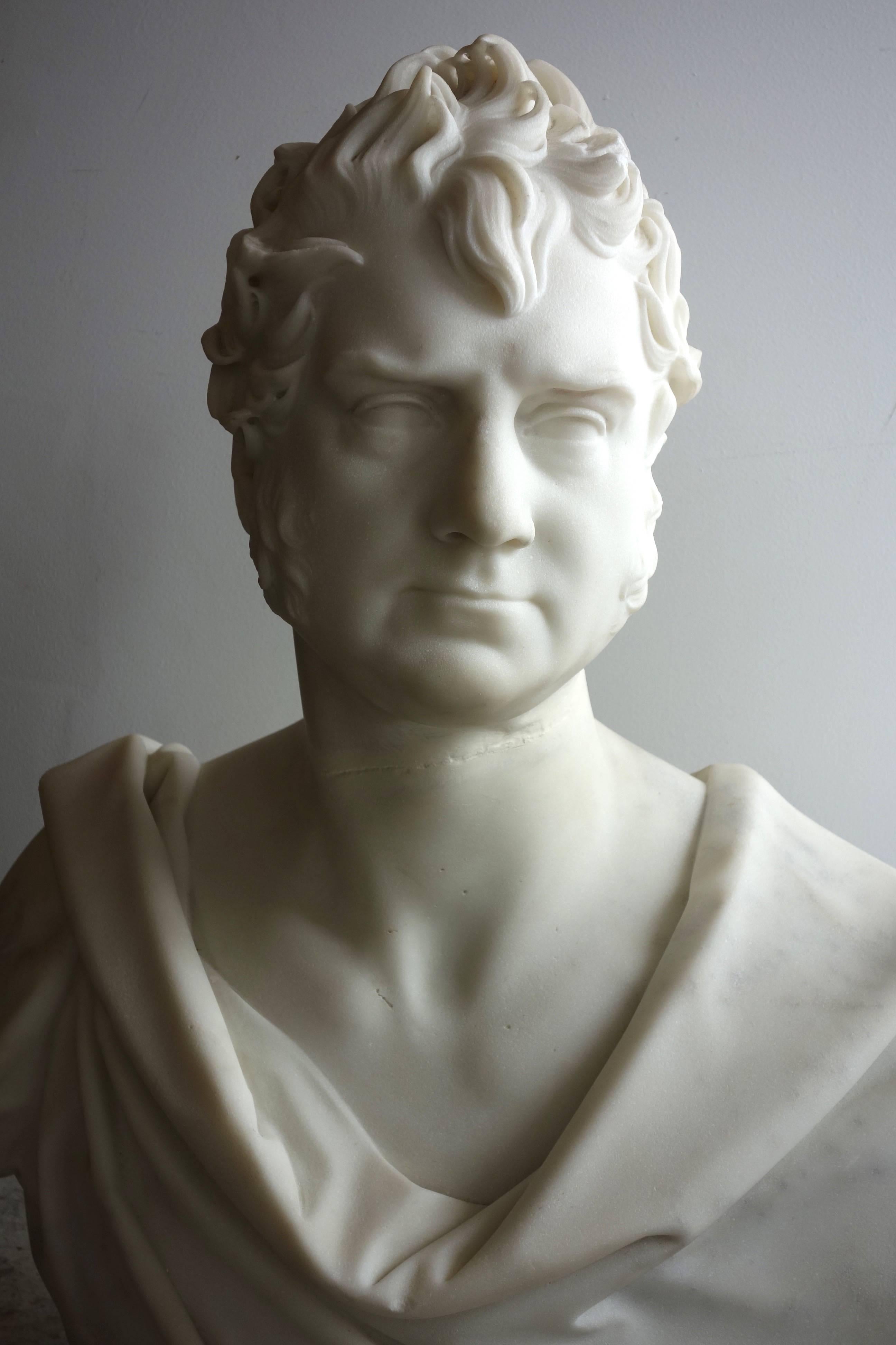 Neoclassical Marble Portrait Bust of George Boole, F.R.S. by Thomas Earle For Sale