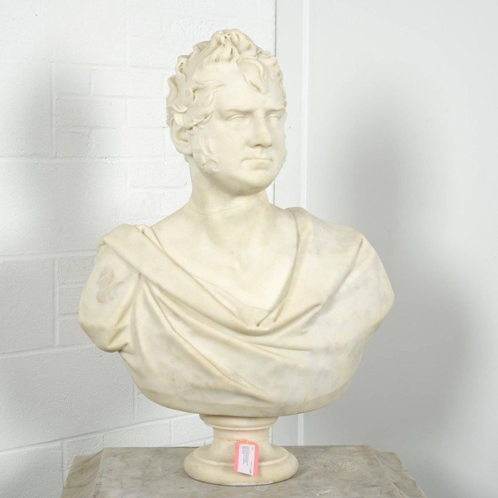Marble Portrait Bust of George Boole, F.R.S. by Thomas Earle In Good Condition For Sale In Los Angeles, CA