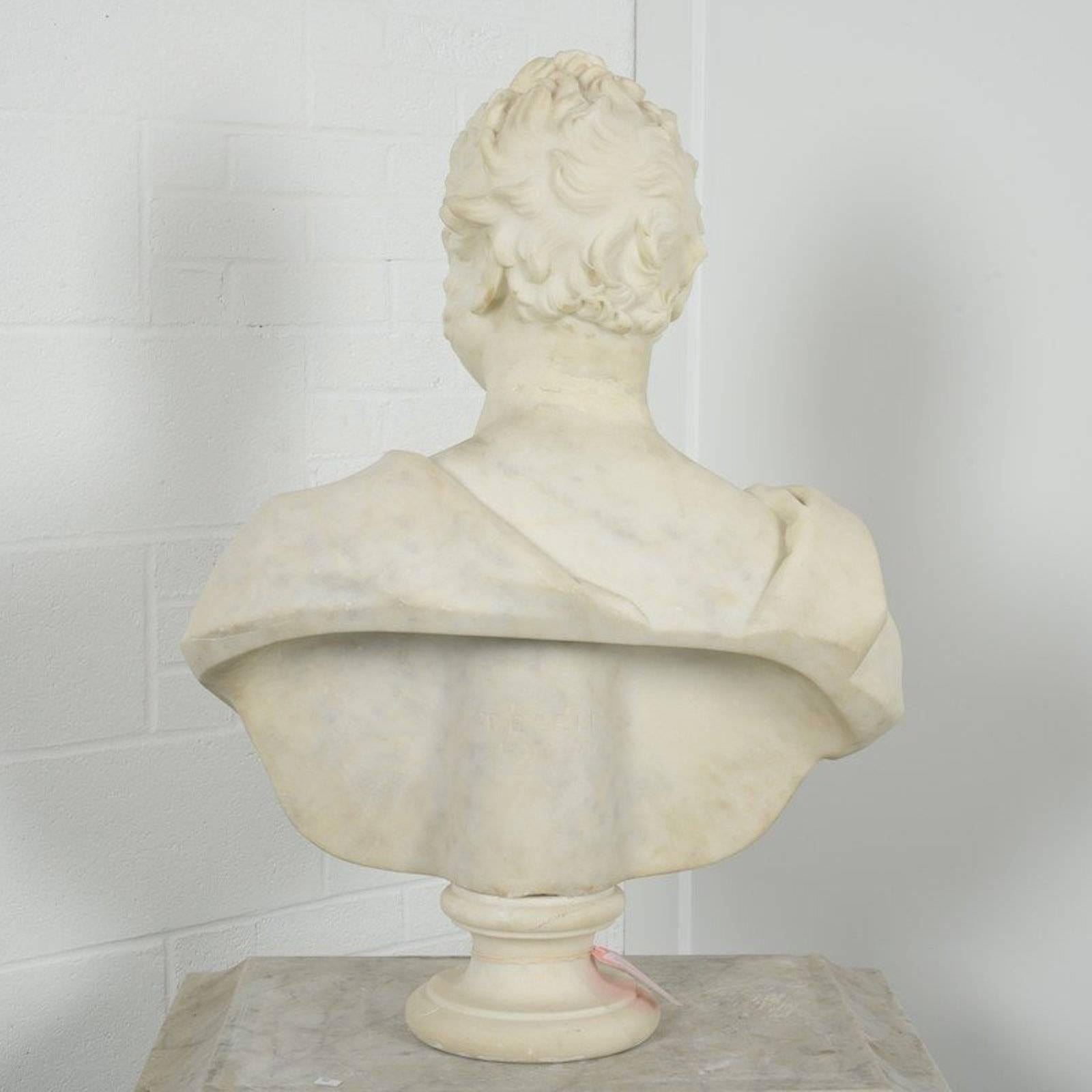 19th Century Marble Portrait Bust of George Boole, F.R.S. by Thomas Earle For Sale