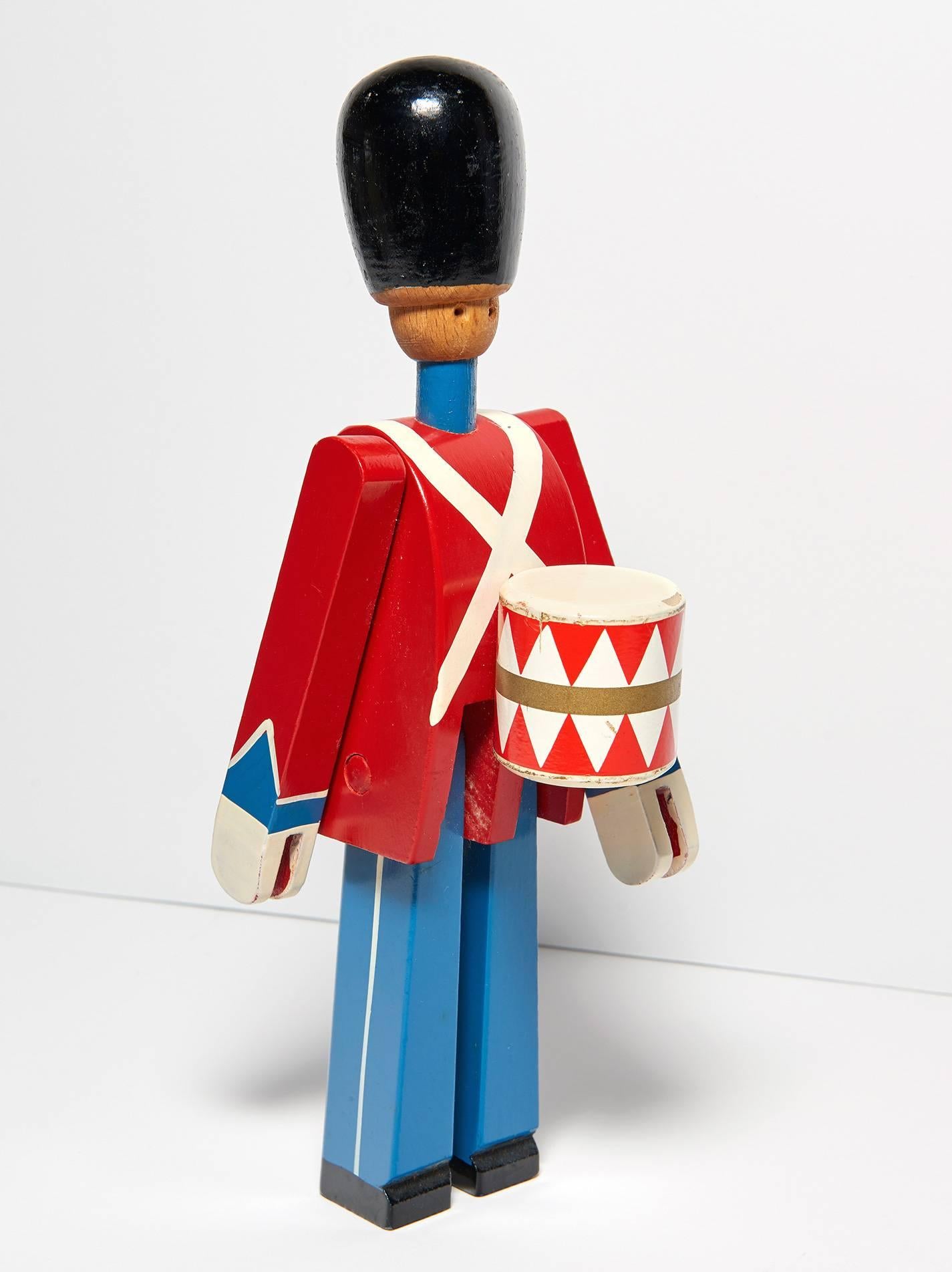 Scandinavian Modern Hand-Painted Wooden Danish Royal Guardsman by Kay Bojesen
