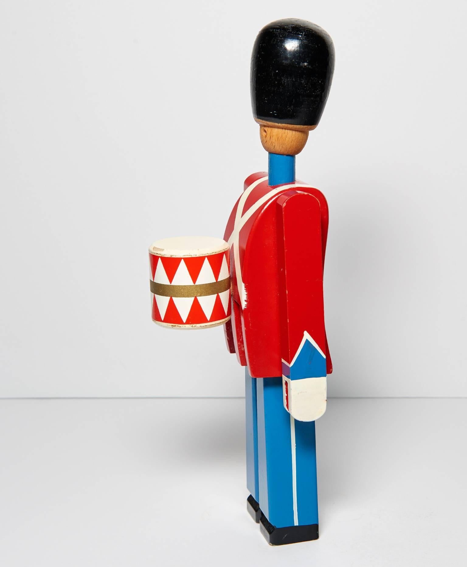 Mid-20th Century Hand-Painted Wooden Danish Royal Guardsman by Kay Bojesen