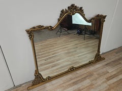 Mid-Century Modern Floor Mirror, Carved Wood, Italy, 1960