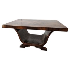 Mesa de comedor Art Déco de los años 40 en madera de nogal