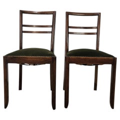 Sillas Art Déco para comedor, de nogal y tela, 1940