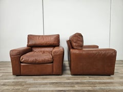 Osaka brown leather armchairs by Moroso, 1980