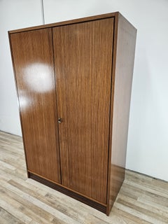 Vintage 1960s two-door veneered wardrobe