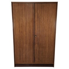 Vintage 1960s two-door veneered wardrobe