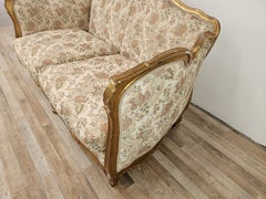 Vintage-Sofa im italienischen Barocchetto-Stil aus geschnitztem und vergoldetem Holz