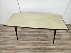Mid-Century rosewood dining table with glass top, 1960