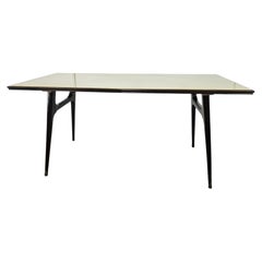 Mid-Century rosewood dining table with glass top, 1960